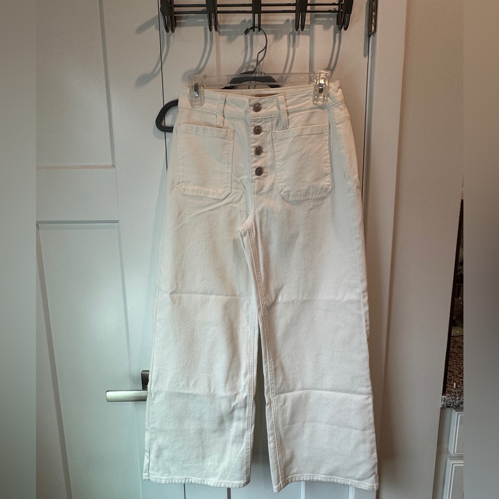 Gilded Age NYC Eos High-Rise Crop Wide-Leg Jeans (28" Waist)